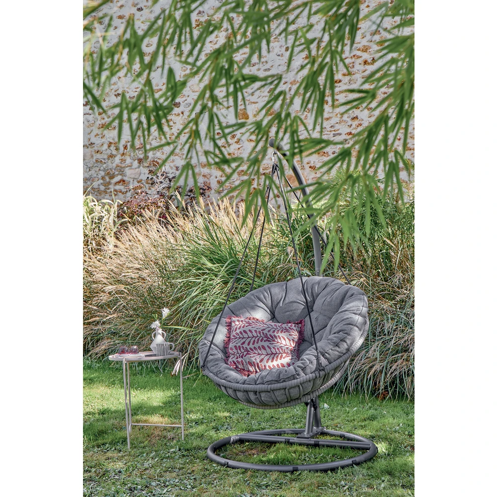 Fauteuil De Jardin Œuf CÉLESTE En Acier Gris - H.196 Cm, D.105 Cm 2 Fauteuil De Jardin Œuf CÉLESTE En Acier Gris - H.196 Cm, D.105 Cm – Image 2