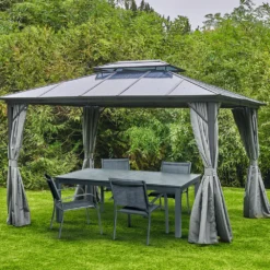 Tonnelle De Jardin ATLAS En Aluminium Et Toile Gris - 300x360x258 Cm 5 Tonnelle De Jardin ATLAS En Aluminium Et Toile Gris - 300x360x258 Cm -Pas Cher Jardinoa Magasin 954153 1711834