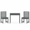 VIDAXL Ensemble De Bistrot De Jardin 3 Pcs Gris Bois De Pin Massif
