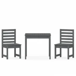 VIDAXL Ensemble De Bistrot De Jardin 3 Pcs Gris Bois De Pin Massif