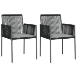VIDAXL Chaises De Jardin Et Coussins Lot De 2 Noir 54x60,5x83,5 Cm -Pas Cher Jardinoa Magasin 9927ac00de3e5233