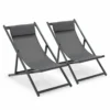 Lot De 2 Transats En Aluminium Anthracite