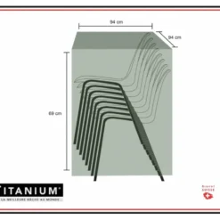 Housse De Protection Pour Pile De Chaises 94 X 94 X 69 Cm - Noir