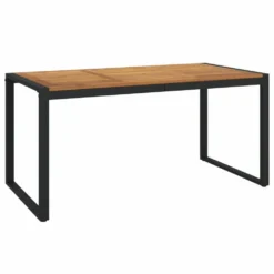 VIDAXL Table De Jardin Et Pieds En Forme De U 160x80x75 Cm Bois Acacia -Pas Cher Jardinoa Magasin a3f4fe020dab331a