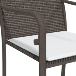VIDAXL Chaises De Jardin Et Coussins Lot De 4 Marron 56x59x84 Cm Rotin -Pas Cher Jardinoa Magasin a49437cf5e7d315b