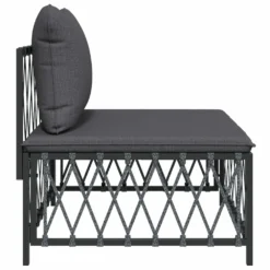 VIDAXL Canapé Central De Jardin Avec Coussins Anthracite Tissu Tissé -Pas Cher Jardinoa Magasin a969f6364c5b0666