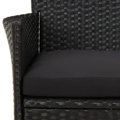 VIDAXL Ensemble De Bistro De Jardin 5 Pcs Coussins Noir Poly Rotin -Pas Cher Jardinoa Magasin b01dc046da700352