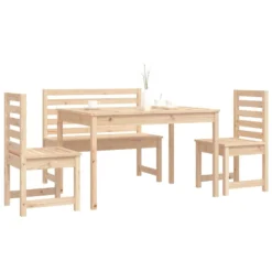 VIDAXL Ensemble à Dîner De Jardin 4 Pcs Bois Massif De Pin -Pas Cher Jardinoa Magasin b3e1c7c1a8393f03