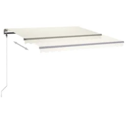 VIDAXL Auvent Manuel Rétractable Avec Led 400x350 Cm Crème -Pas Cher Jardinoa Magasin b993c2559ea37d40