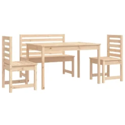 VIDAXL Ensemble à Dîner De Jardin 4 Pcs Bois Massif De Pin -Pas Cher Jardinoa Magasin ba01c5548681f075