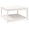 VIDAXL Table De Jardin Blanc 82,5x82,5x45 Cm Bois Massif De Pin