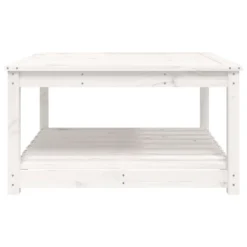 VIDAXL Table De Jardin Blanc 82,5x82,5x45 Cm Bois Massif De Pin -Pas Cher Jardinoa Magasin bc42f1549bae6888