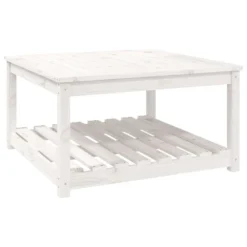 VIDAXL Table De Jardin Blanc 82,5x82,5x45 Cm Bois Massif De Pin -Pas Cher Jardinoa Magasin c6bc695ee4aa8f54