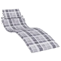 VIDAXL Coussin De Chaise Longue à Carreaux Gris 186x58x3 Cm -Pas Cher Jardinoa Magasin c855223ba4d3993d