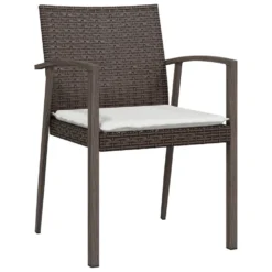 VIDAXL Chaises De Jardin Coussins Lot De 2 Marron 56,5x57x83 Cm Rotin -Pas Cher Jardinoa Magasin d04b94c397875021