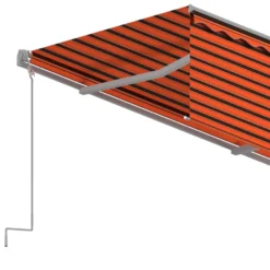 VIDAXL Auvent Manuel Rétractable Avec Store 4x3 M Orange Et Marron -Pas Cher Jardinoa Magasin d298702dda5531e4
