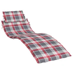 VIDAXL Coussin De Chaise Longue à Carreaux Rouge 186x58x3 Cm -Pas Cher Jardinoa Magasin d90c6806ec9df935