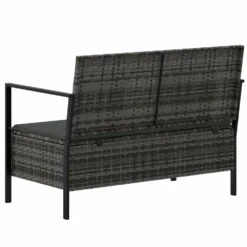 VIDAXL Banc De Jardin à 2 Places Avec Coussins Gris Résine Tressée -Pas Cher Jardinoa Magasin ee78dbcc35c61940