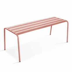 Ensemble Table De Jardin Carrée Et 4 Bancs En Métal Argile -Pas Cher Jardinoa Magasin f19a1ffa392aabe7