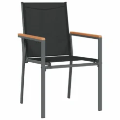 VIDAXL Chaises De Jardin Lot De 2 Noir 55x61,5x90cm Textilène Et Acier -Pas Cher Jardinoa Magasin f3b16a1d42f35e3f