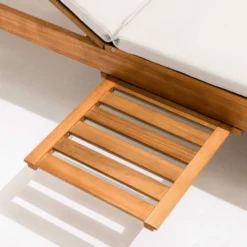 Bain De Soleil Avec Coussin Et Tablette En Bois écru -Pas Cher Jardinoa Magasin f8888df7e1914570