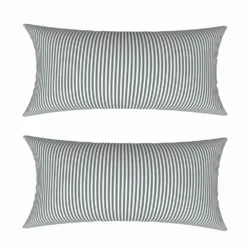 Lot De 2 Petits Coussins Polyester Linea Gris 40 X 20 X 8 Cm
