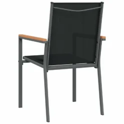 VIDAXL Chaises De Jardin Lot De 2 Noir 55x61,5x90cm Textilène Et Acier -Pas Cher Jardinoa Magasin ff0ae203e5c4e353